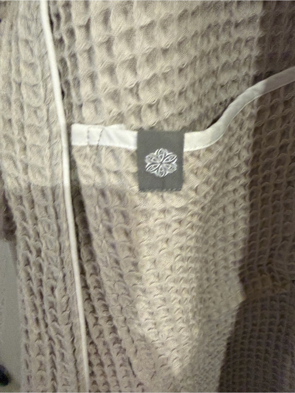 Waffle-Knit Open Front Coatigan in Beige - Women’s Cape Jacket - Picture 5 of 8